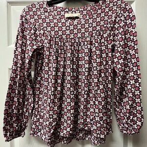LOFT Purple, Pink, and White Floral Blouse
